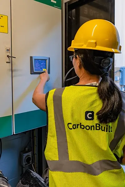 CarbonBuilt biomass boiler adjustments enable ultra-low carbon concrete production