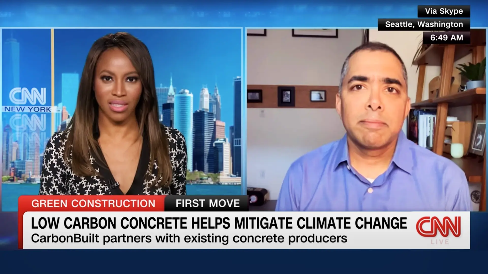 CarbonBuilt CEO on CNN green construction and low carbon concrete screenshot