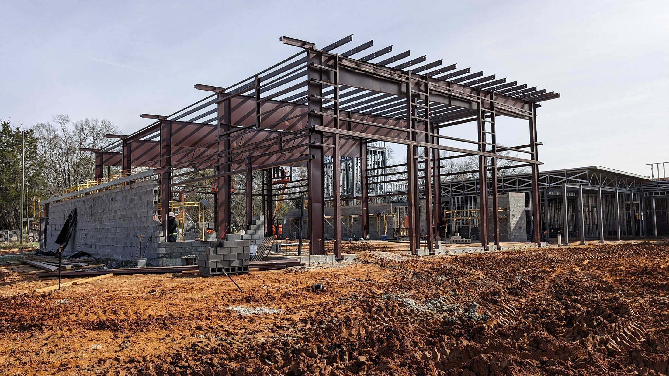 CarbonBuilt commercial low-carbon concrete blocks loaded onto a truck a Blair Block in Alabama